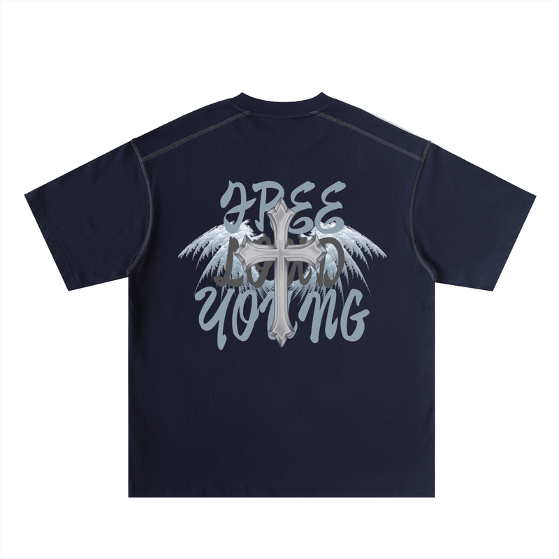 LIVE FREE Oversized Contrast-Stitched