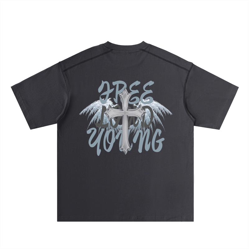 LIVE FREE Oversized Contrast-Stitched